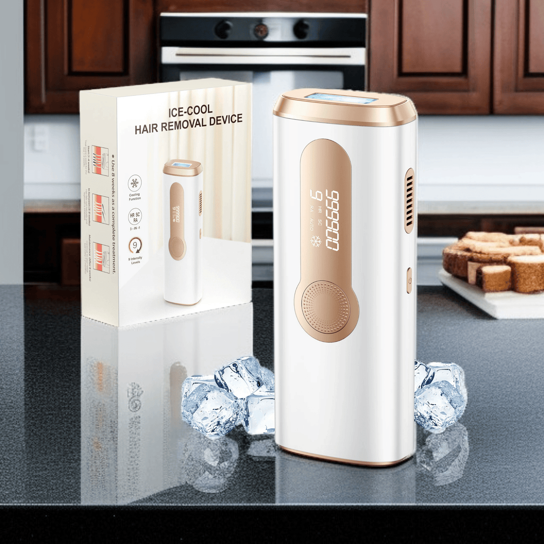 LumiGlide™ 3 - in - 1 IPL Laser Hair Removal Device with Ice - Cooling – Painless Permanent Hair Reduction for Face & Body - VivaHues