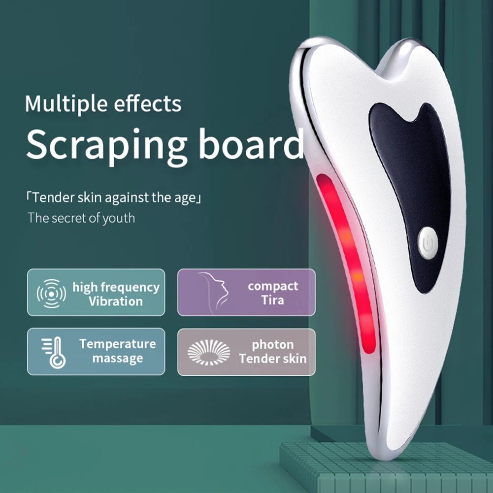 Electric Gua Sha Facial Lifting Tool | Microcurrent Face Sculpting Massager | Wrinkle Reduction & Skin Firming Plate - VivaHues